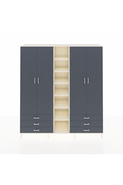 Hyperion Dolap 13 Raflı 6 Çekmeceli 2 Askılı 220x44x243 - S553M002V08B