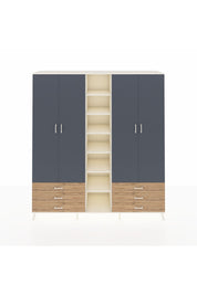 Hyperion Dolap 13 Raflı 6 Çekmeceli 2 Askılı 220x44x243 - S553M002V09B