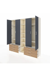 Hyperion Dolap 13 Raflı 6 Çekmeceli 2 Askılı 220x44x243 - S553M002V09B