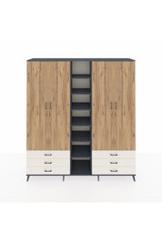 Hyperion Dolap 13 Raflı 6 Çekmeceli 2 Askılı 220x44x243 - S553M002V10B