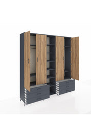 Hyperion Dolap 13 Raflı 6 Çekmeceli 2 Askılı 220x44x243 - S553M002V11B