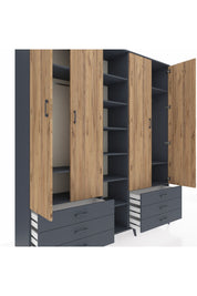 Hyperion Dolap 13 Raflı 6 Çekmeceli 2 Askılı 220x44x243 - S553M002V11B