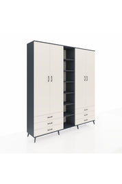 Hyperion Dolap 13 Raflı 6 Çekmeceli 2 Askılı 220x44x243 - S553M002V13B