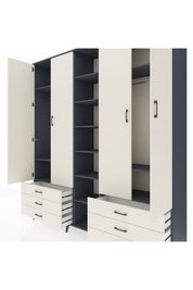 Hyperion Dolap 13 Raflı 6 Çekmeceli 2 Askılı 220x44x243 - S553M002V13B