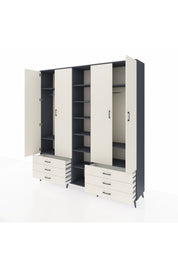 Hyperion Dolap 13 Raflı 6 Çekmeceli 2 Askılı 220x44x243 - S553M002V13B