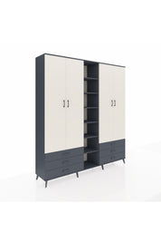 Hyperion Dolap 13 Raflı 6 Çekmeceli 2 Askılı 220x44x243 - S553M002V14B