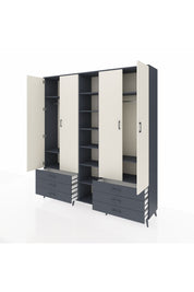 Hyperion Dolap 13 Raflı 6 Çekmeceli 2 Askılı 220x44x243 - S553M002V14B