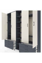 Hyperion Dolap 13 Raflı 6 Çekmeceli 2 Askılı 220x44x243 - S553M002V14B