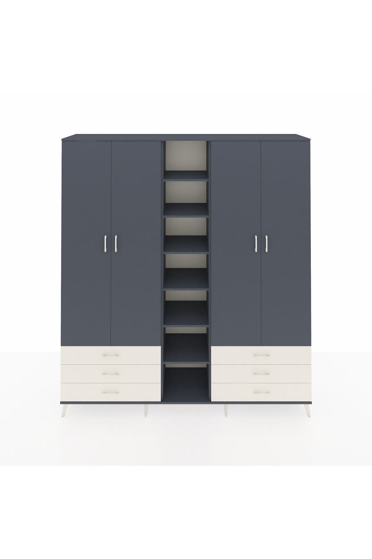 Hyperion Dolap 13 Raflı 6 Çekmeceli 2 Askılı 220x44x243 - S553M002V16B