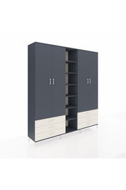 Hyperion Dolap 13 Raflı 6 Çekmeceli 2 Askılı 220x44x243 - S553M002V16B