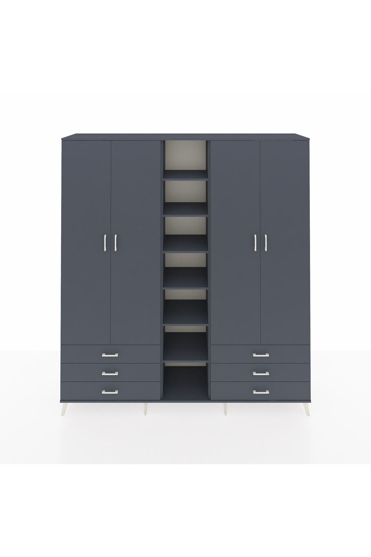 Hyperion Dolap 13 Raflı 6 Çekmeceli 2 Askılı 220x44x243 - S553M002V17B