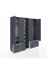 Hyperion Dolap 13 Raflı 6 Çekmeceli 2 Askılı 220x44x243 - S553M002V17B