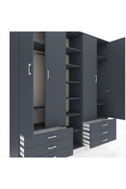 Hyperion Dolap 13 Raflı 6 Çekmeceli 2 Askılı 220x44x243 - S553M002V17B