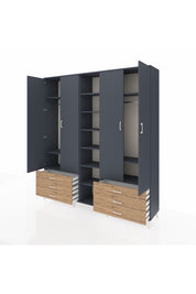 Hyperion Dolap 13 Raflı 6 Çekmeceli 2 Askılı 220x44x243 - S553M002V18B