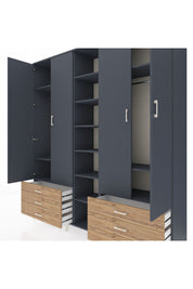 Hyperion Dolap 13 Raflı 6 Çekmeceli 2 Askılı 220x44x243 - S553M002V18B