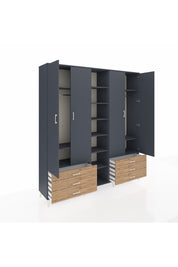 Hyperion Dolap 13 Raflı 6 Çekmeceli 2 Askılı 220x44x243 - S553M002V18B