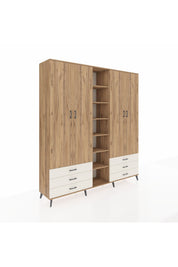 Hyperion Dolap 13 Raflı 6 Çekmeceli 2 Askılı 220x44x243 - S553M002V19B