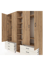 Hyperion Dolap 13 Raflı 6 Çekmeceli 2 Askılı 220x44x243 - S553M002V19B