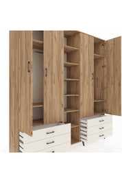 Hyperion Dolap 13 Raflı 6 Çekmeceli 2 Askılı 220x44x243 - S553M002V19B