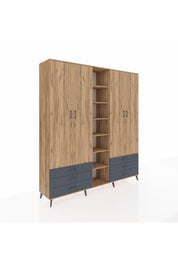 Hyperion Dolap 13 Raflı 6 Çekmeceli 2 Askılı 220x44x243 - S553M002V20B