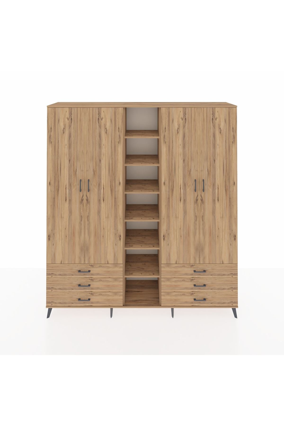 Hyperion Dolap 13 Raflı 6 Çekmeceli 2 Askılı 220x44x243 - S553M002V21B