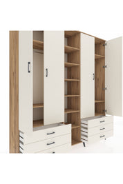 Hyperion Dolap 13 Raflı 6 Çekmeceli 2 Askılı 220x44x243 - S553M002V22B