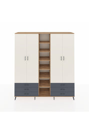 Hyperion Dolap 13 Raflı 6 Çekmeceli 2 Askılı 220x44x243 - S553M002V23B