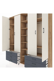 Hyperion Dolap 13 Raflı 6 Çekmeceli 2 Askılı 220x44x243 - S553M002V23B