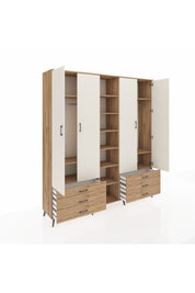 Hyperion Dolap 13 Raflı 6 Çekmeceli 2 Askılı 220x44x243 - S553M002V24B