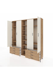 Hyperion Dolap 13 Raflı 6 Çekmeceli 2 Askılı 220x44x243 - S553M002V24B