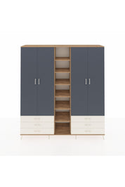 Hyperion Dolap 13 Raflı 6 Çekmeceli 2 Askılı 220x44x243 - S553M002V25B