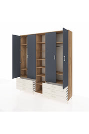 Hyperion Dolap 13 Raflı 6 Çekmeceli 2 Askılı 220x44x243 - S553M002V25B