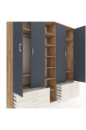 Hyperion Dolap 13 Raflı 6 Çekmeceli 2 Askılı 220x44x243 - S553M002V25B