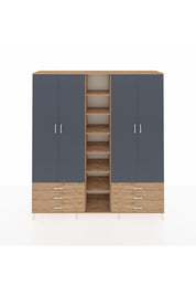 Hyperion Dolap 13 Raflı 6 Çekmeceli 2 Askılı 220x44x243 - S553M002V27B