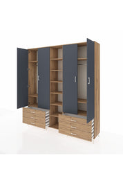 Hyperion Dolap 13 Raflı 6 Çekmeceli 2 Askılı 220x44x243 - S553M002V27B