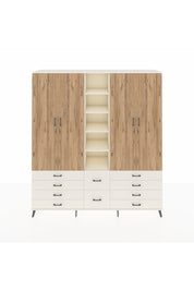 Hyperion Dolap 9 Raflı 10 Çekmeceli 2 Askılı 220x44x243 Aytaşı-Çam/Aytaşı