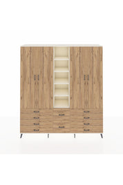 Hyperion Dolap 9 Raflı 10 Çekmeceli 2 Askılı 220x44x243 Aytaşı-Çam/Çam