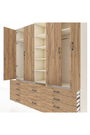 Hyperion Dolap 9 Raflı 10 Çekmeceli 2 Askılı 220x44x243 Aytaşı-Çam/Çam