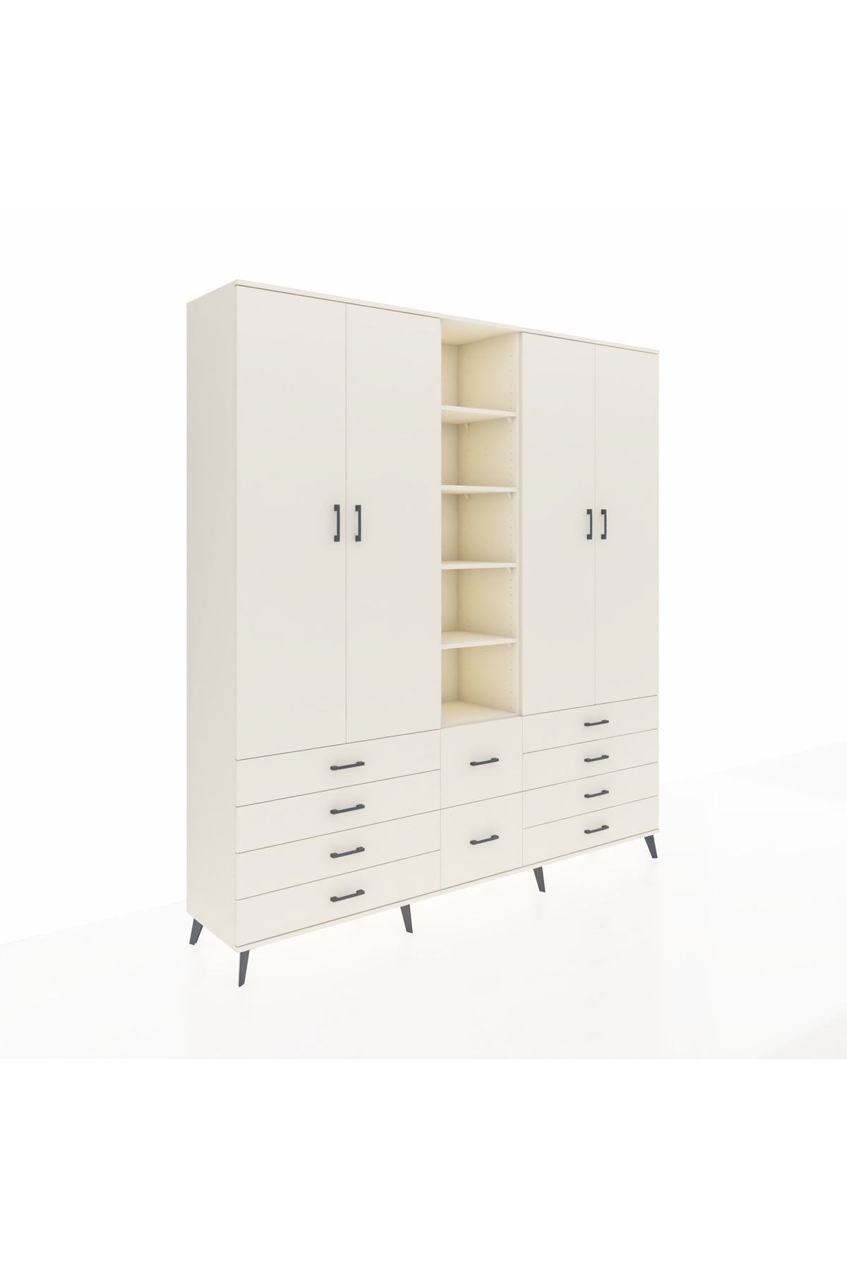 Hyperion Dolap 9 Raflı 10 Çekmeceli 2 Askılı 220x44x243 Aytaşı-Aytaşı/Aytaşı