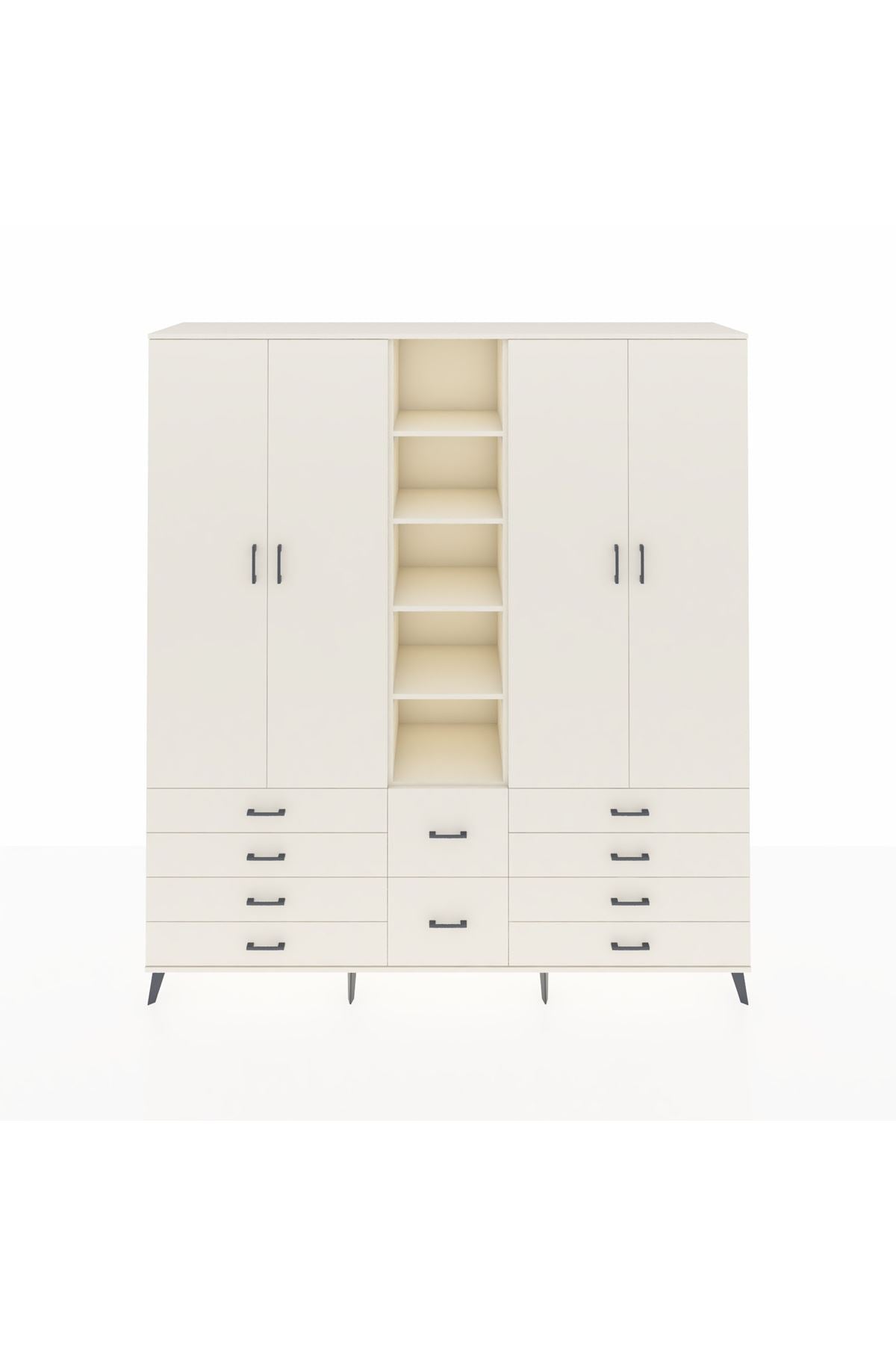 Hyperion Dolap 9 Raflı 10 Çekmeceli 2 Askılı 220x44x243 Aytaşı-Aytaşı/Aytaşı