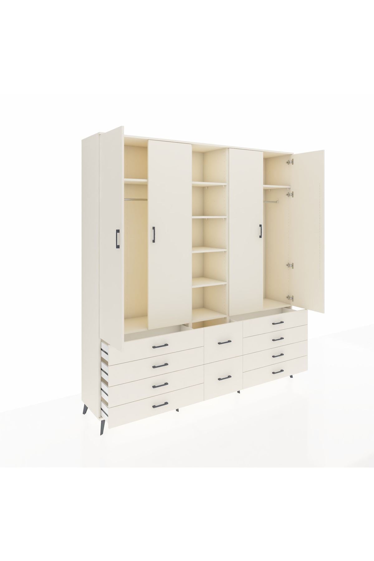 Hyperion Dolap 9 Raflı 10 Çekmeceli 2 Askılı 220x44x243 Aytaşı-Aytaşı/Aytaşı