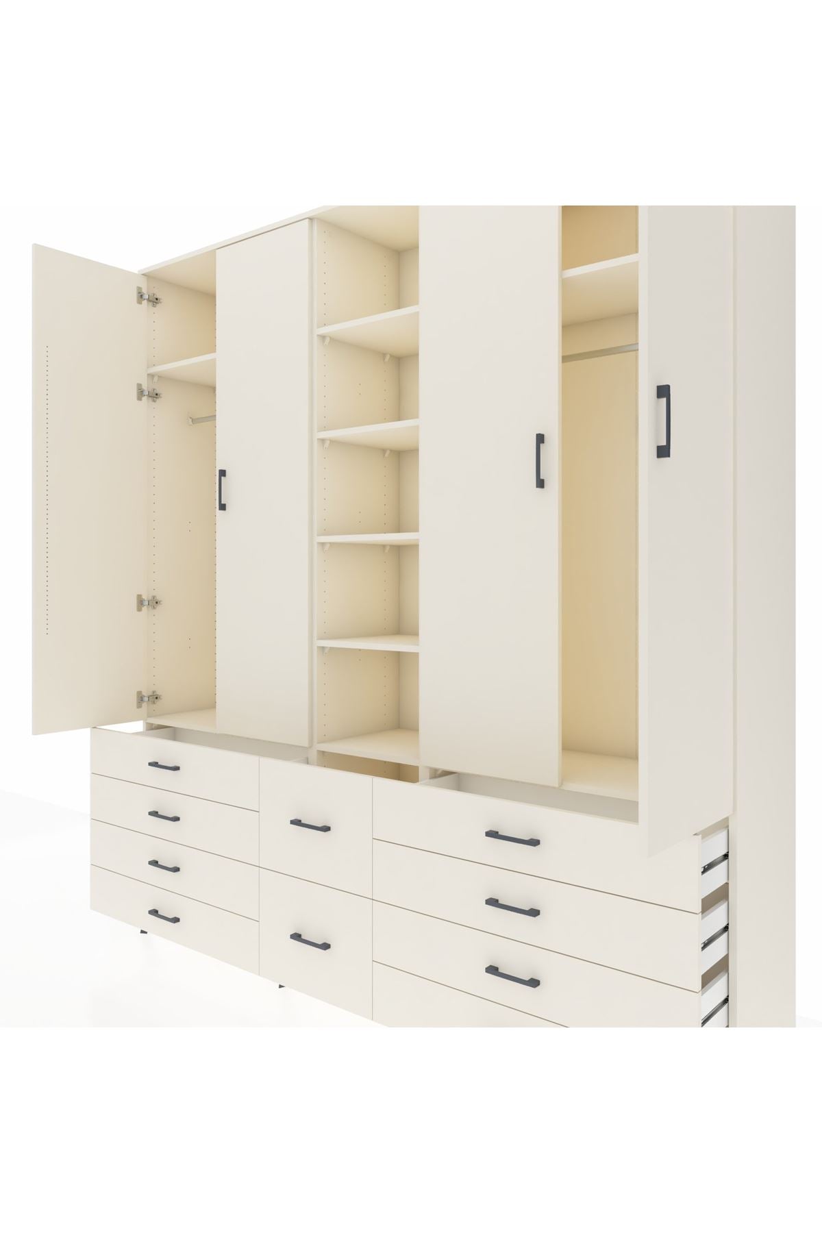 Hyperion Dolap 9 Raflı 10 Çekmeceli 2 Askılı 220x44x243 Aytaşı-Aytaşı/Aytaşı