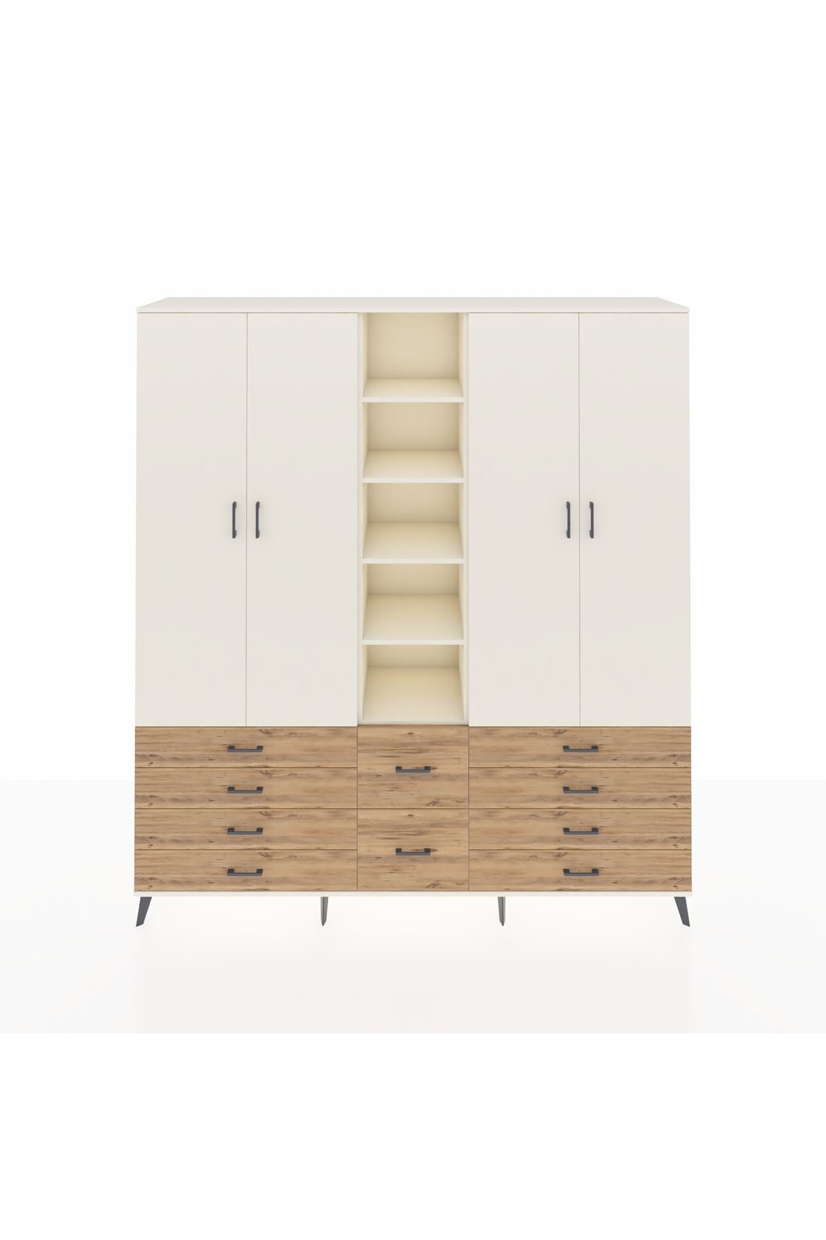 Hyperion Dolap 9 Raflı 10 Çekmeceli 2 Askılı 220x44x243 Aytaşı-Aytaşı/Çam