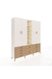 Hyperion Dolap 9 Raflı 10 Çekmeceli 2 Askılı 220x44x243 Aytaşı-Aytaşı/Çam