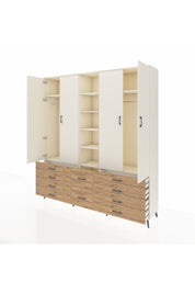 Hyperion Dolap 9 Raflı 10 Çekmeceli 2 Askılı 220x44x243 Aytaşı-Aytaşı/Çam