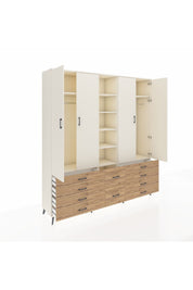 Hyperion Dolap 9 Raflı 10 Çekmeceli 2 Askılı 220x44x243 Aytaşı-Aytaşı/Çam