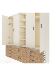 Hyperion Dolap 9 Raflı 10 Çekmeceli 2 Askılı 220x44x243 Aytaşı-Aytaşı/Çam