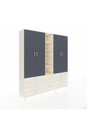 Hyperion Dolap 9 Raflı 10 Çekmeceli 2 Askılı 220x44x243 Aytaşı-Antrasit/Aytaşı