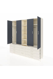 Hyperion Dolap 9 Raflı 10 Çekmeceli 2 Askılı 220x44x243 Aytaşı-Antrasit/Aytaşı