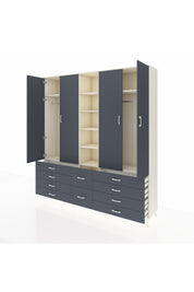 Hyperion Dolap 9 Raflı 10 Çekmeceli 2 Askılı 220x44x243 Aytaşı-Antrasit/Antrasit